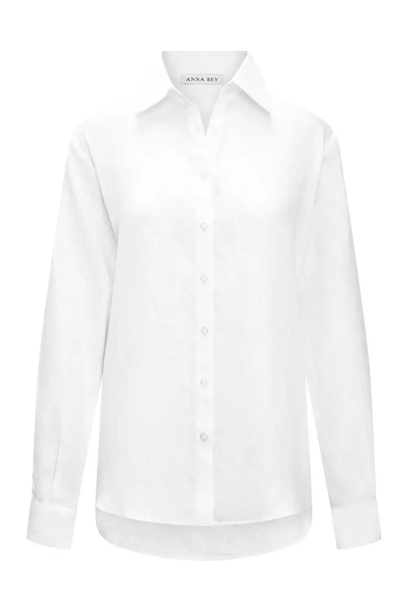 Linen Shirt in White – Anna Bey Shop